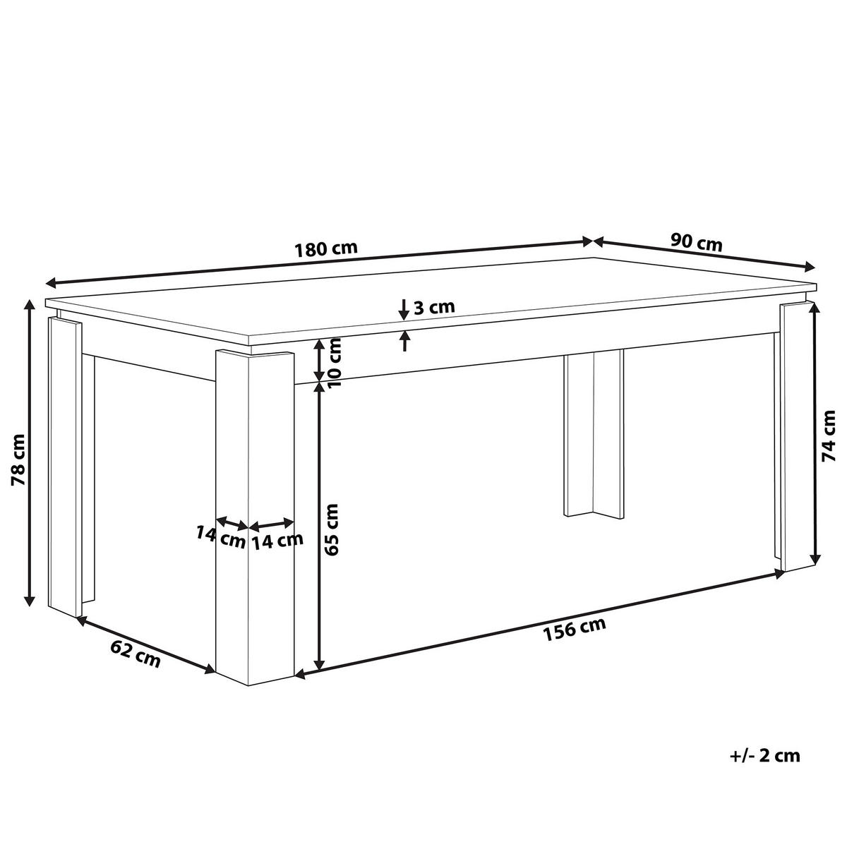 ESSTISCH 180/90/78 cm Dunkelbraun Rechteckig Viton - Dunkelbraun, Holzwerkstoff (180/90/78cm) - Beliani