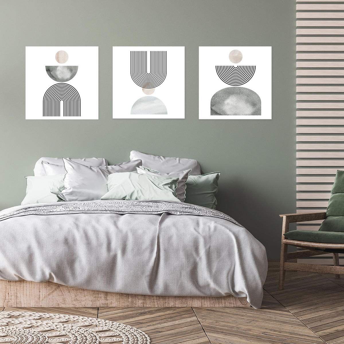 GLASBILD 50x50 cm abstrakte Formen - Beige, Glas (50/50cm) - artissimo