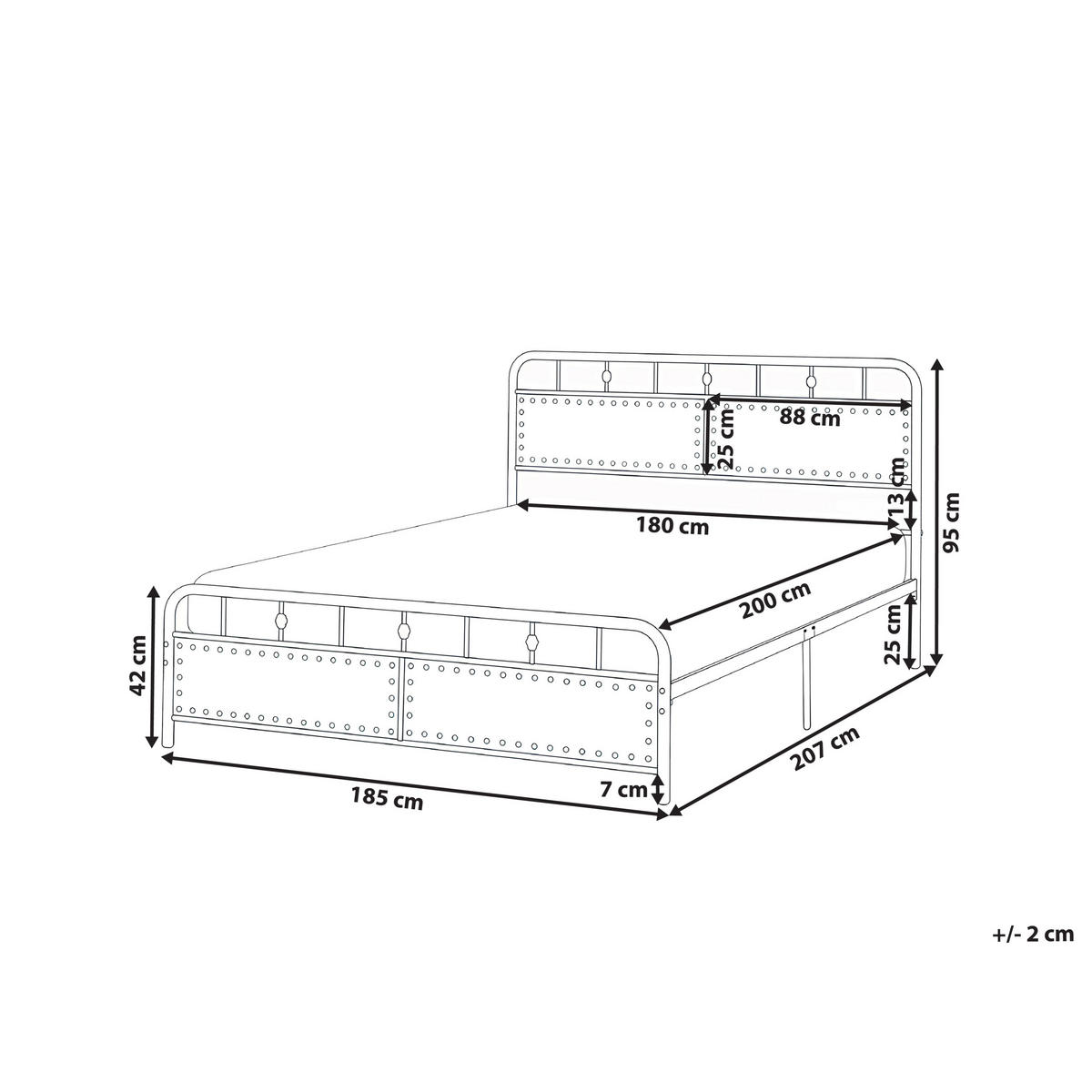 BETT mit Lattenrost 180/200 cm Eisen Schwarz Breuillet - Schwarz, Metall (180/200cm) - Beliani