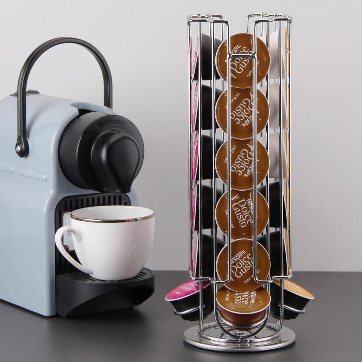 KAFFEETASSENHALTER Dolce Gusto Kapselhalter - Edelstahl - 24 Stück - Silberfarben, Metall (2/33/1cm) - Jay Hill