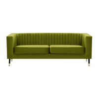 DREISITZER SOFA Slender-Velluto 9 - Olivgrün, Holz/Textil (201/71/83cm) - SLF24