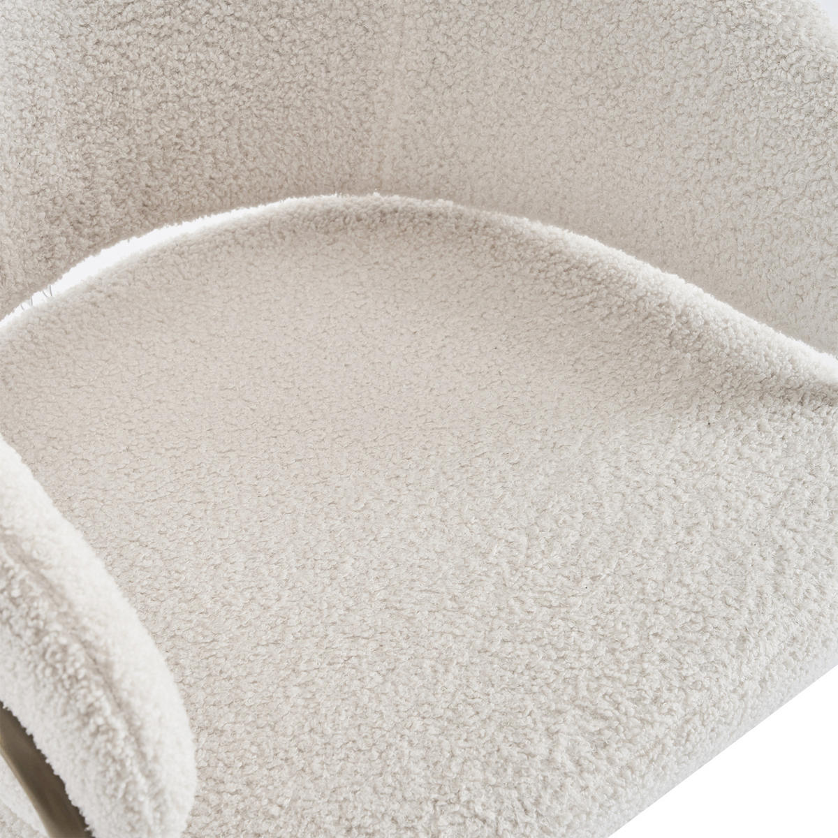 STUHL-SET 2 Stück Lamm Samt Weiß - Weiß, Holzwerkstoff/Textil (48/78/49cm) - Urban Meuble