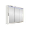 KLEIDERSCHRANK Aston III, mit RGB LED Beleuchtung - Silberfarben/Weiß, Holzwerkstoff/Kunststoff (250/215/58cm) - MIRJAN24