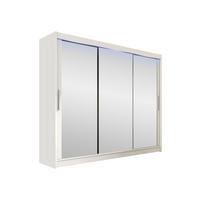 KLEIDERSCHRANK Aston III, mit RGB LED Beleuchtung - Silberfarben/Weiß, Holzwerkstoff/Kunststoff (250/215/58cm) - MIRJAN24