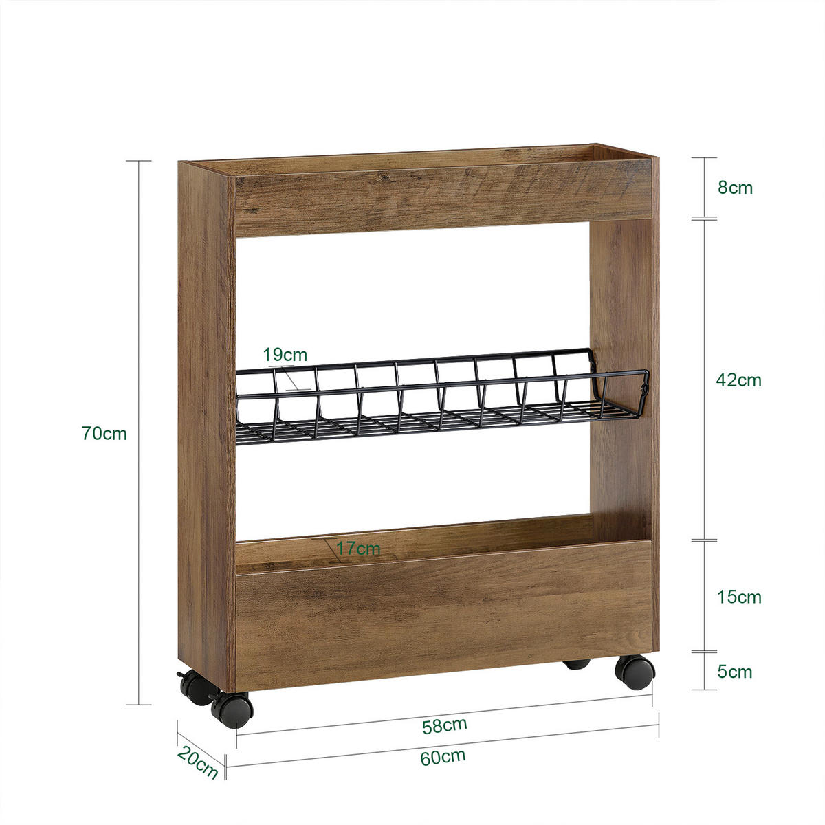 NISCHENREGAL Natur - Braun, Holzwerkstoff (20/70/60cm) - SoBuy