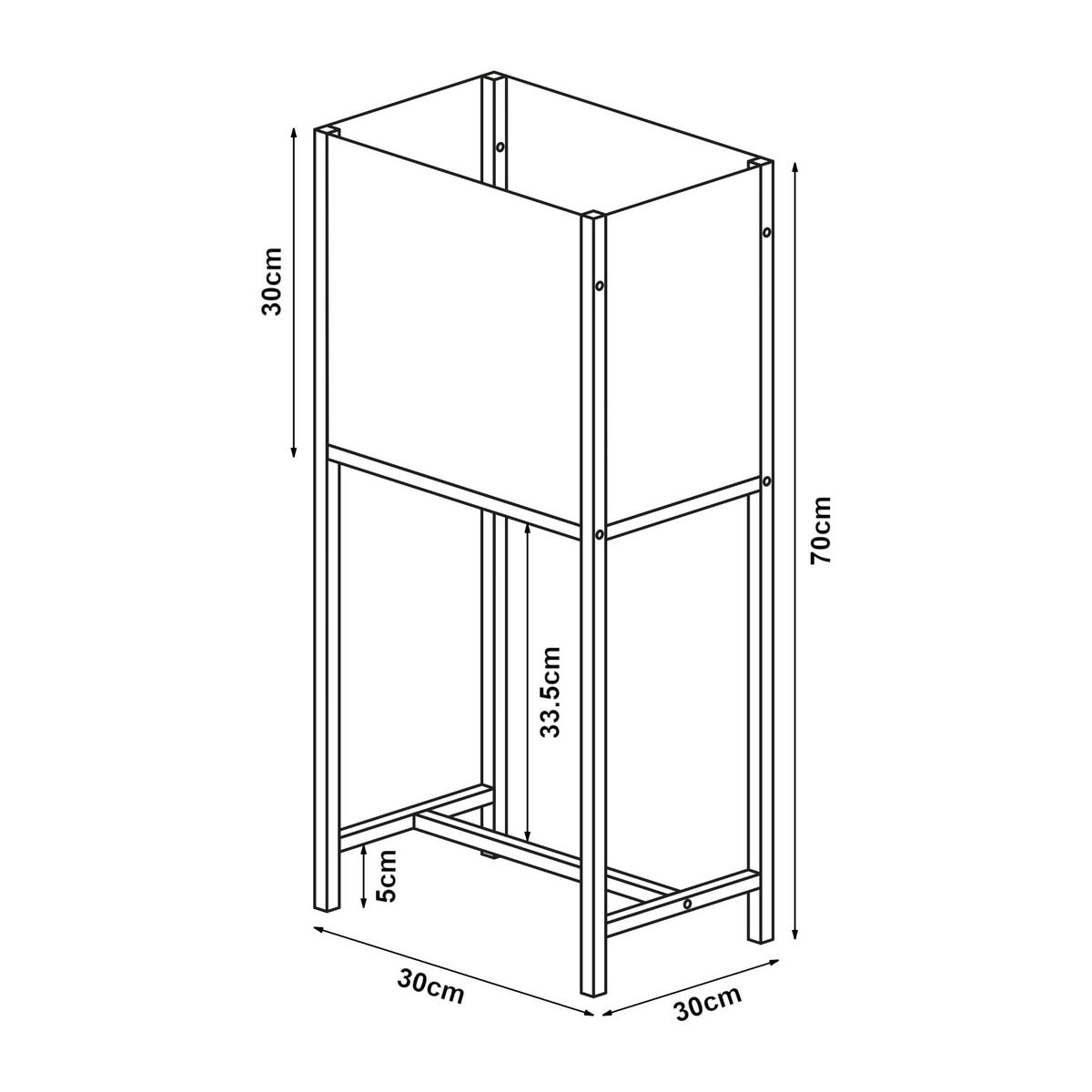 PFLANZENSTÄNDER Porsgrunn - Schwarz, Metall (30/70/30cm) - [en.casa]