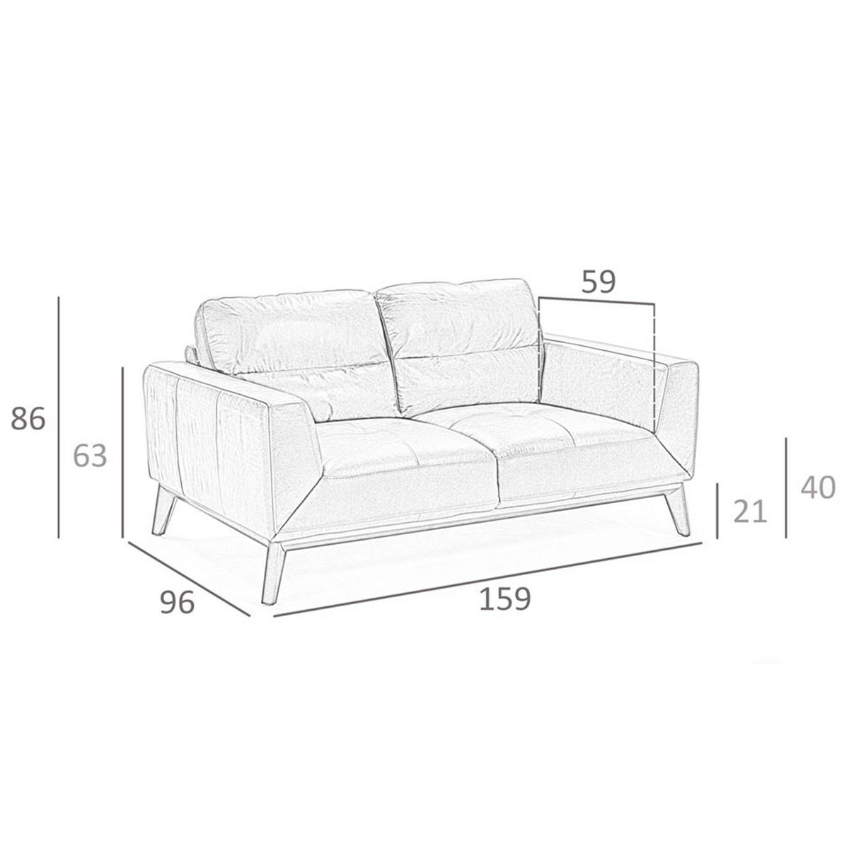 SOFA 2-Sitzer-Sofa aus braunem Leder 159/96/86 cm - Walnussfarben/Braun, Leder (159/86/96cm) - ANGEL CERDA