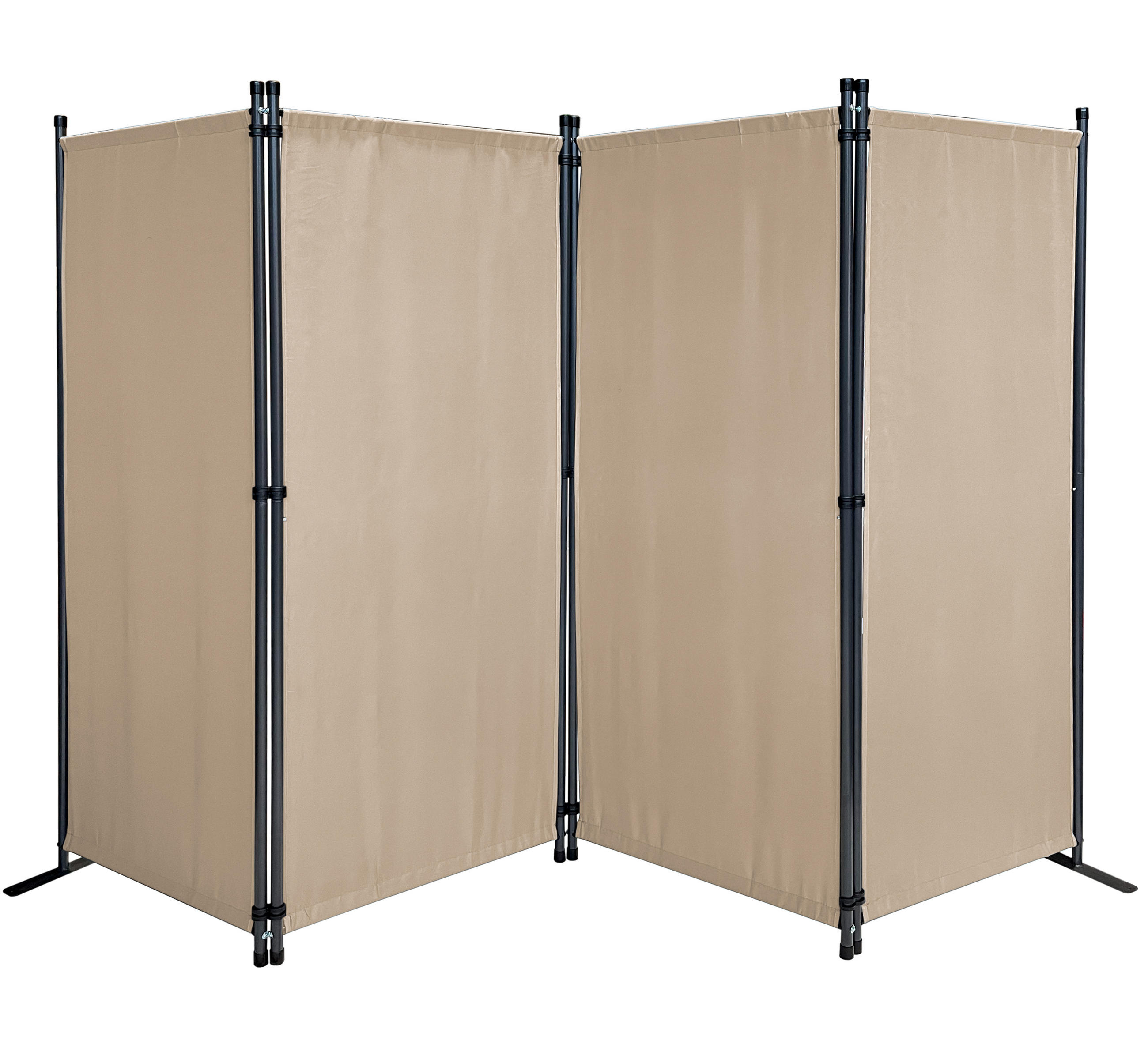 PARAVENT 4-tlg. 220x165 cm Beige - Beige, Metall (220/165cm) - QUICK STAR