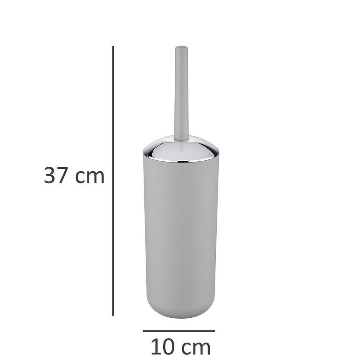 BÜRSTENBEHÄLTER grau + WC-Bürste Brasil 10/10/37 cm - Grau, Kunststoff (10/37/10cm) - Wenko