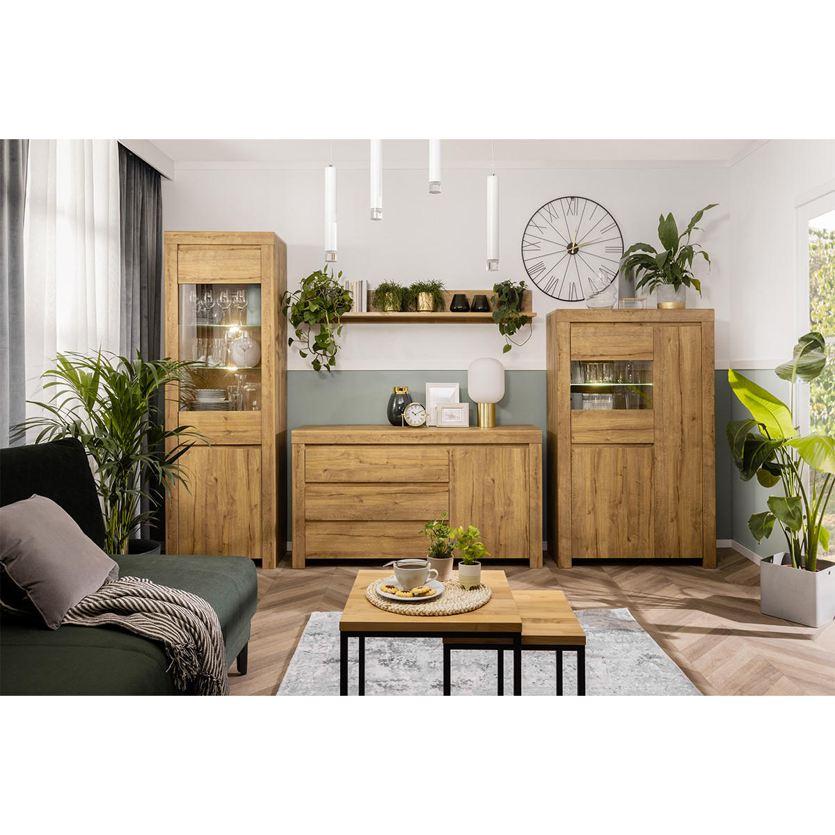 VITRÍNA Hella Dřevo - hnědá, kompozitní dřevo (98/156/42cm) - Petits-meubles