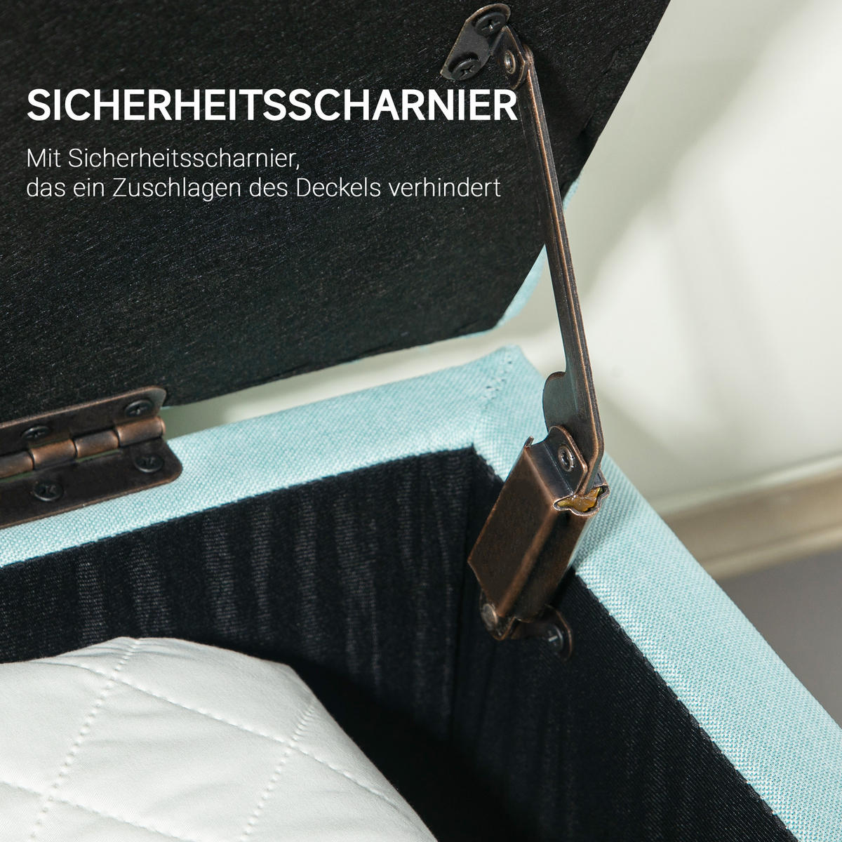 LUXUS Sitzbank Polsterbank mit Stauraum Armlehnen Polyester Holz Grün - Grün, Kunststoff (40/44/100cm) - HOMCOM