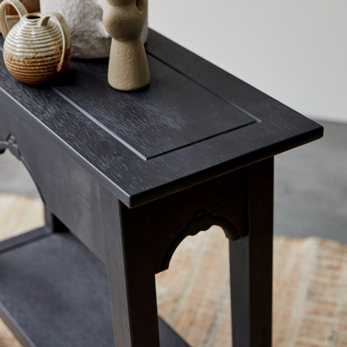 KONSOLENTISCH Thaki Black Schwarz aus Pinie - Schwarz, Holz (30/80/80cm) - Tikamoon
