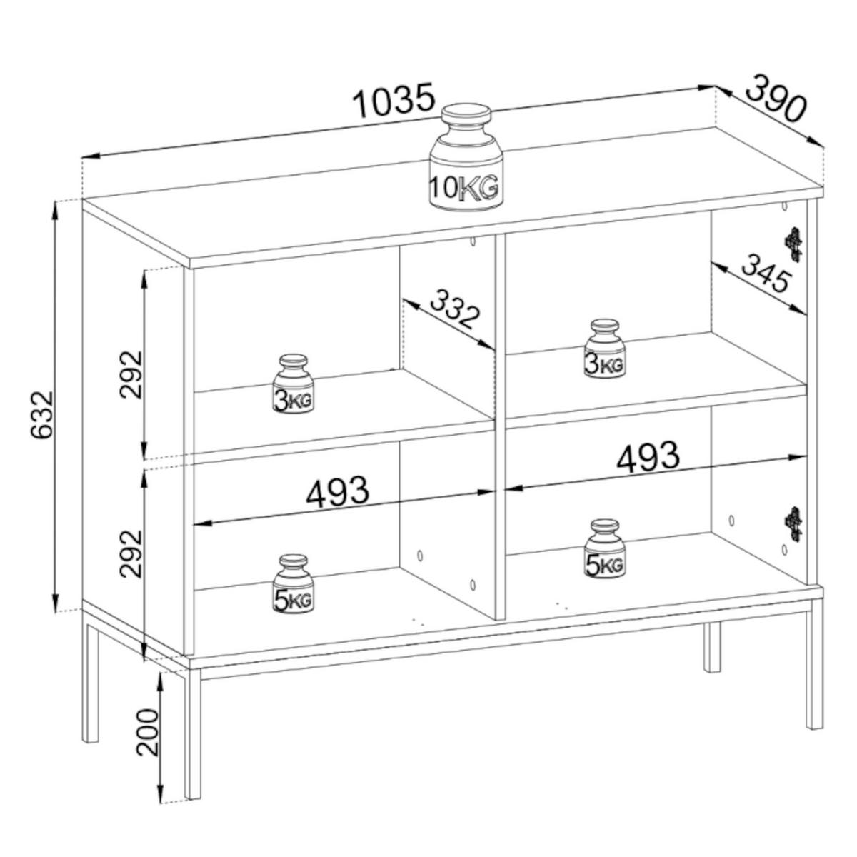 SIDEBOARD Tosena Greige mit LED 104 cm - Kaschmir/Goldfarben, Holzwerkstoff/Metall (104/83/39cm) - Selsey