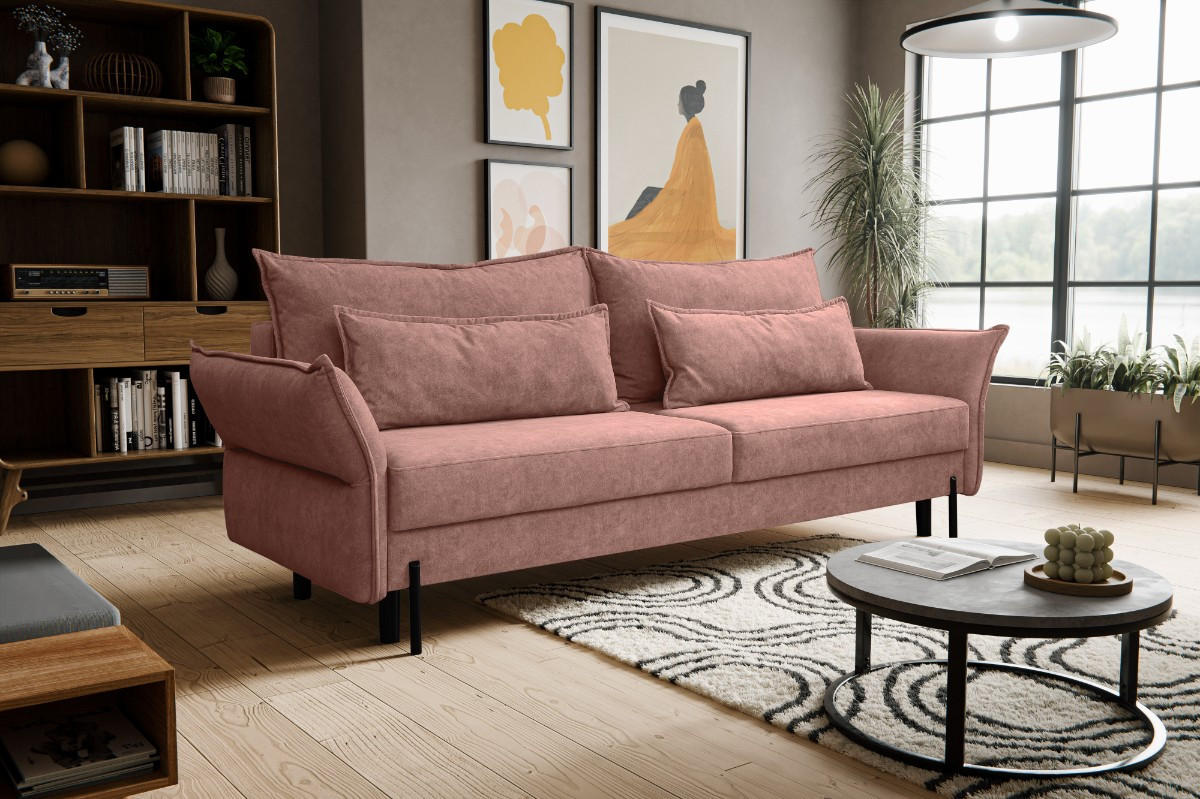 SCHLAFSOFA Volio mit Bettzeugcontainer Rosa - Rosa, Holz/Textil (239/91/96cm) - Kaiser Möbel