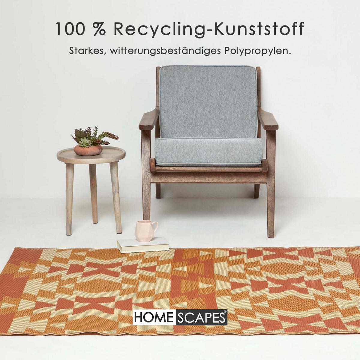 OUTDOORTEPPICH Anya mit Ethno-Muster 150/240 cm - Orange, Kunststoff (150/240cm) - Homescapes