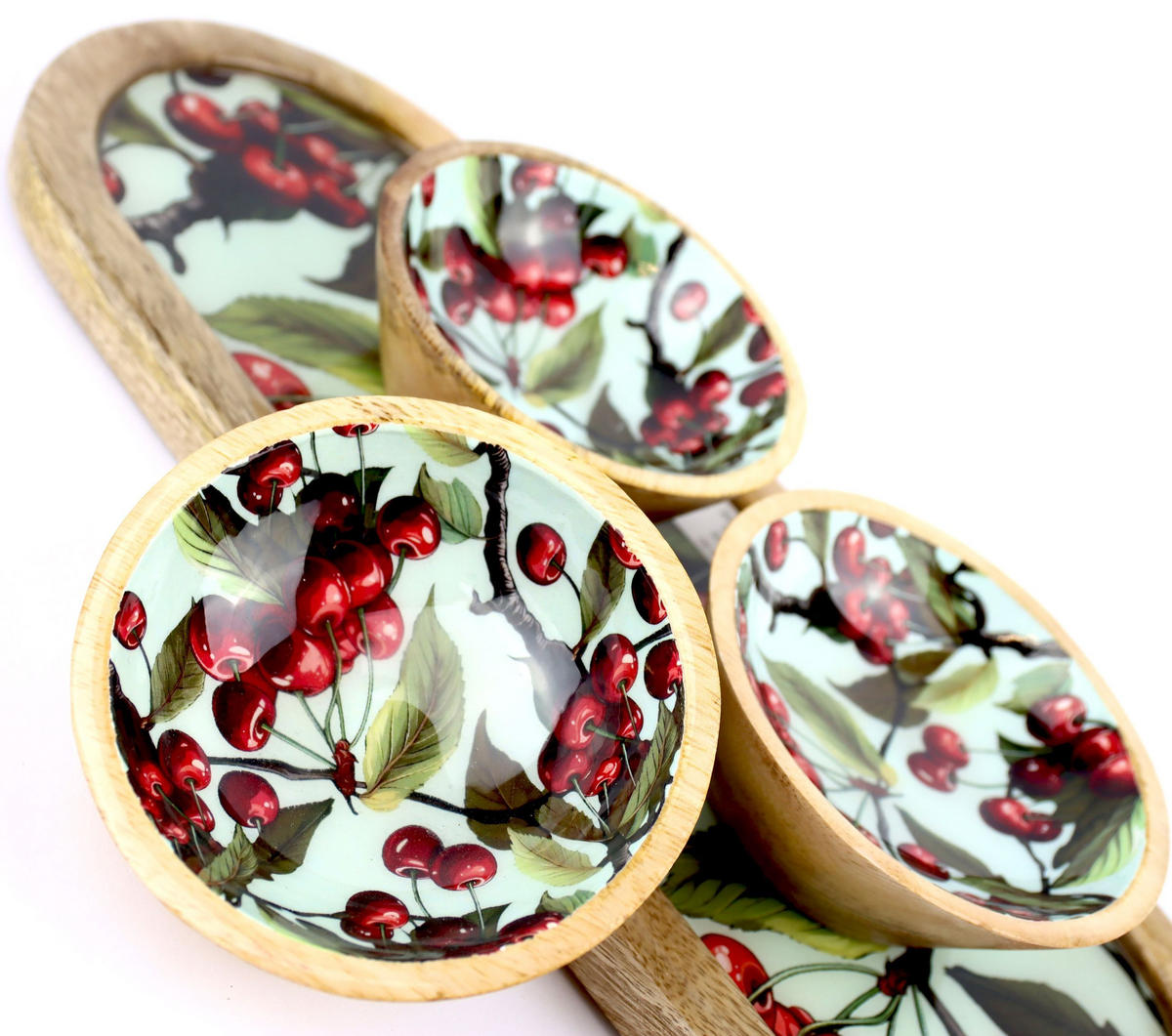 SCHALEN-SET Cherry Charm 4-tlg. - Multicolor, Holz - FURNARO