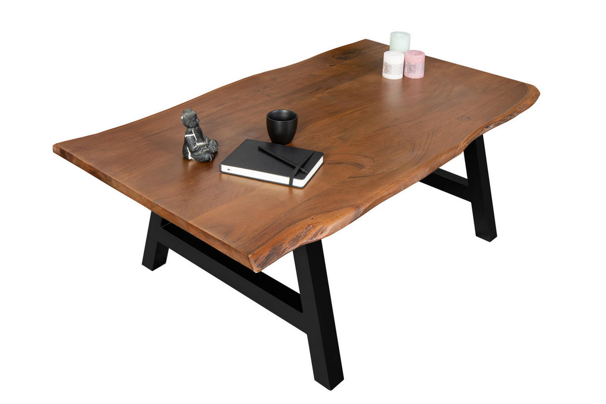 COUCHTISCH A-GESTELL - Schwarz/Braun, Holz/Metall (80/120/40cm) - SAM