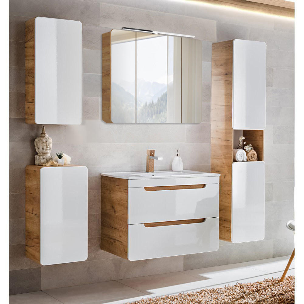 Lomado Badmöbel-Set Weiß 180x200x46 cm