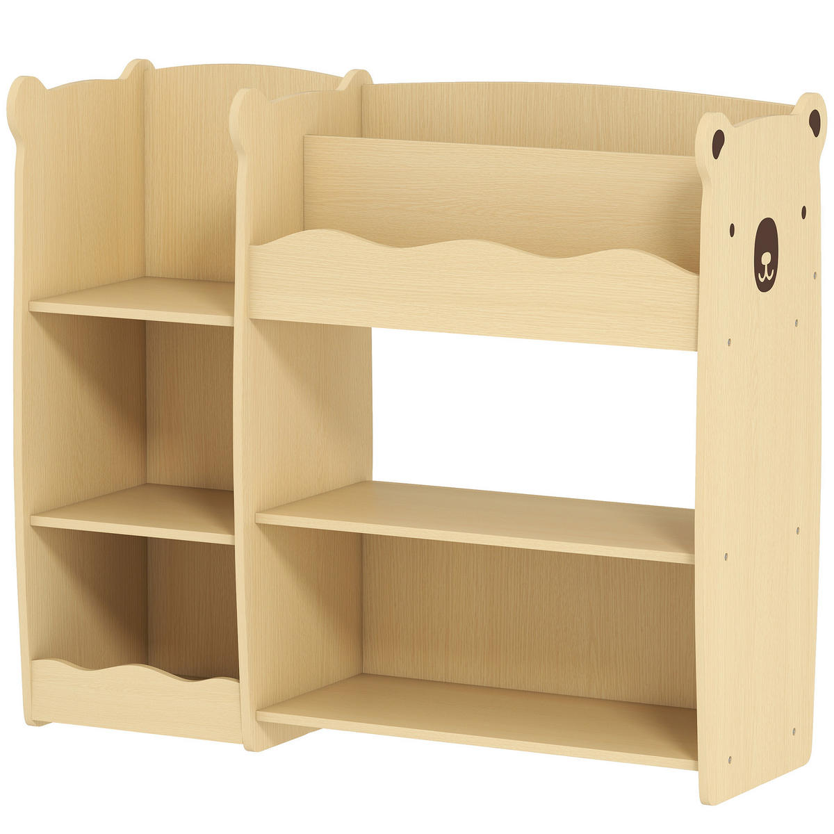 KINDERREGAL DE-17275 3 offene Ebenen mit Bären-Design Natur - Naturfarben, Holzwerkstoff (92/79/29cm) - ComfortXL