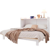 SCHRANKBETT 140 × 200 cm aus MDF und Spanplatte mit LED-Beleuchtung, USB-Anschluss und Stauraumschubladen, weiß - Weiß, Holzwerkstoff - Luhomfu