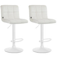 BARHOCKER 2er Set Samt creme - Creme/Weiß, Textil/Metall (46/94/47cm) - CLP