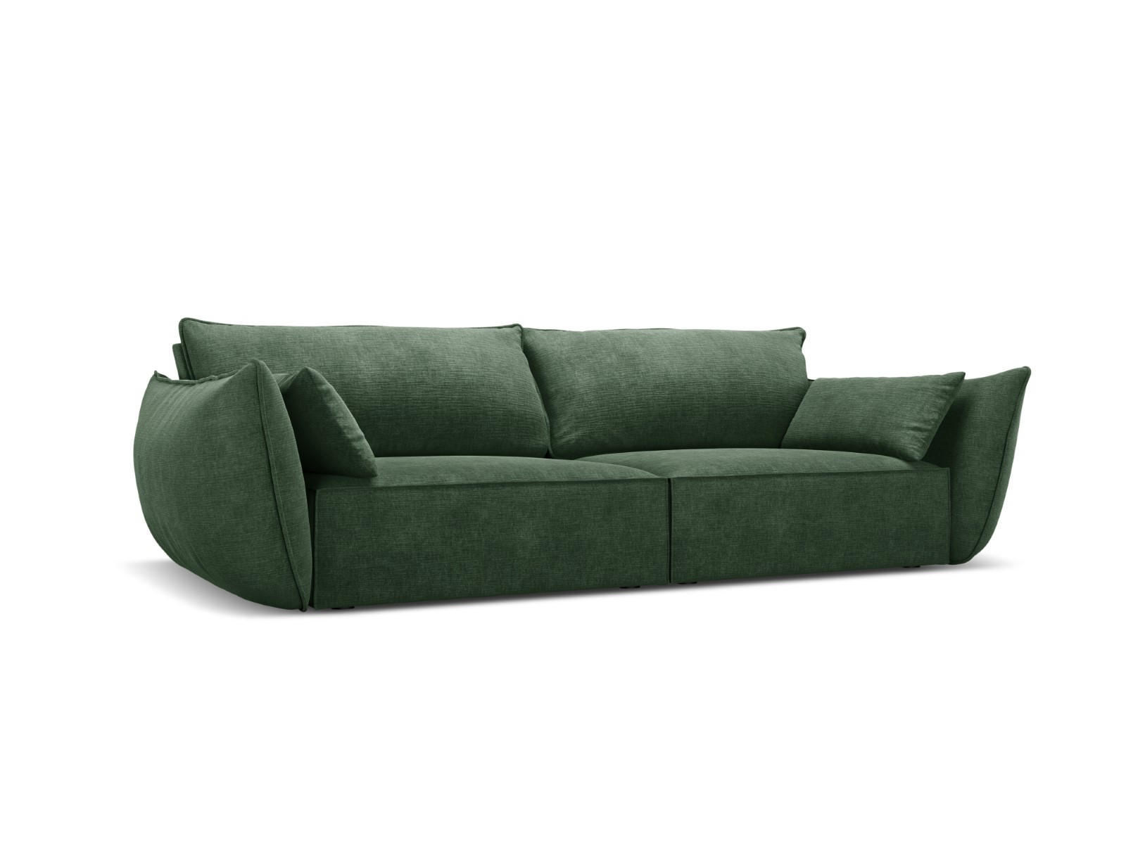 SOFA Kaelle aus Chenille-Stoff flaschengrün 3 Sitzplätze - Dunkelgrün, Textil (100/85/208cm) - Micadoni
