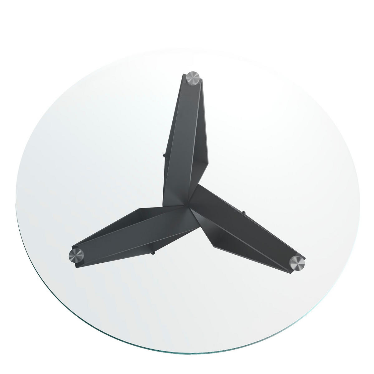 ESSTISCH Esstisch runde gehärtetes Glas aus schwarzer Stahl Ø150/75 cm - Transparent/Schwarz, Glas/Metall (150/150/75cm) - ANGEL CERDA