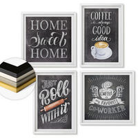 WANDBILDER 4er-Set - 50x50 cm & 40x60 cm Weißer Rahmen - Kaffeeroller, heimelige Wärme - Weiß, Kunststoff (50/50cm) - ArtPrintCave