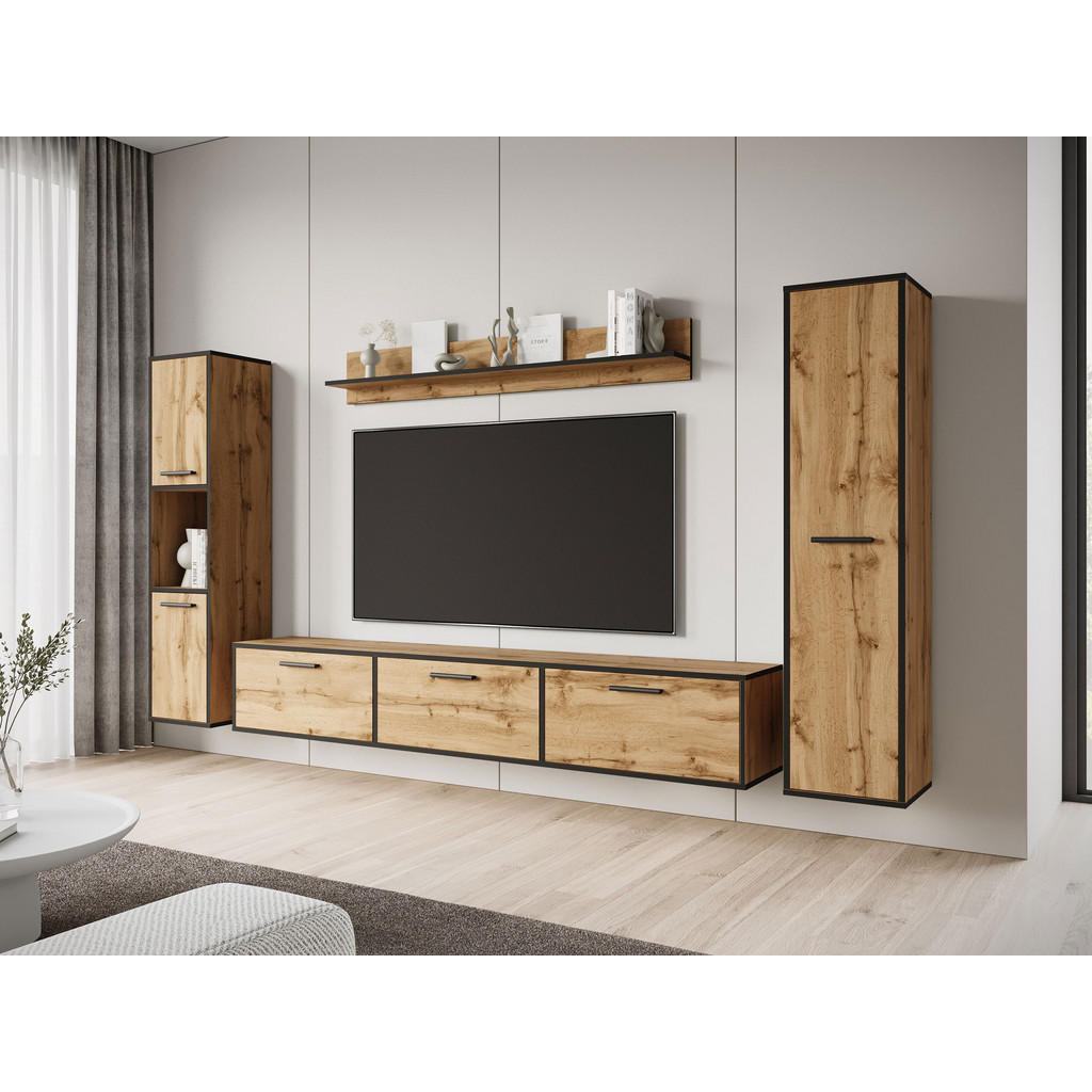 Thumbnail - Mirjan24 Wohnwand, Braun, Holzwerkstoff, 180x30x31 cm, Wohnzimmer, Wohnwände, Anbauwände