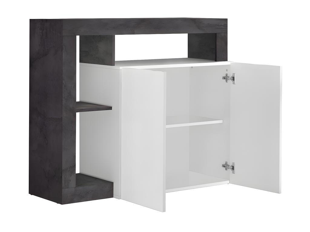 SIDEBOARD 2 Türen Frankfurt - L108 cm - Grau, Holz (42/93/108cm) - Vente-Unique