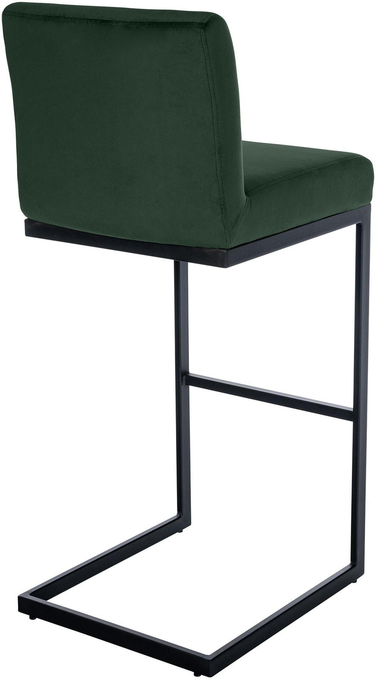 BARHOCKER Samt Grün - Schwarz/Grün, Textil/Metall (43/104/53cm) - CLP