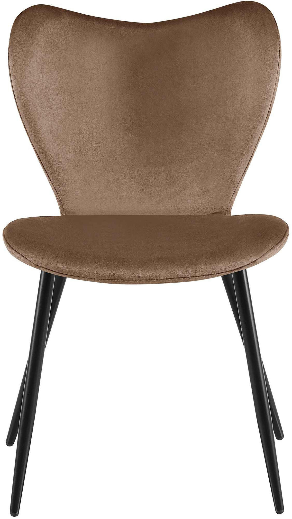 ESSZIMMERSTUHL Samt Braun - Schwarz/Braun, Textil/Metall (50/80/58cm) - CLP