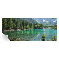 FOTOTAPETE 250x104 cm - Grüner See - Grün, Textil (250/104cm) - Wallfluent