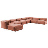 GARTENSOFA mit 8 Sitzplätzen, Terrakotta - Braun, Textil - Oviala