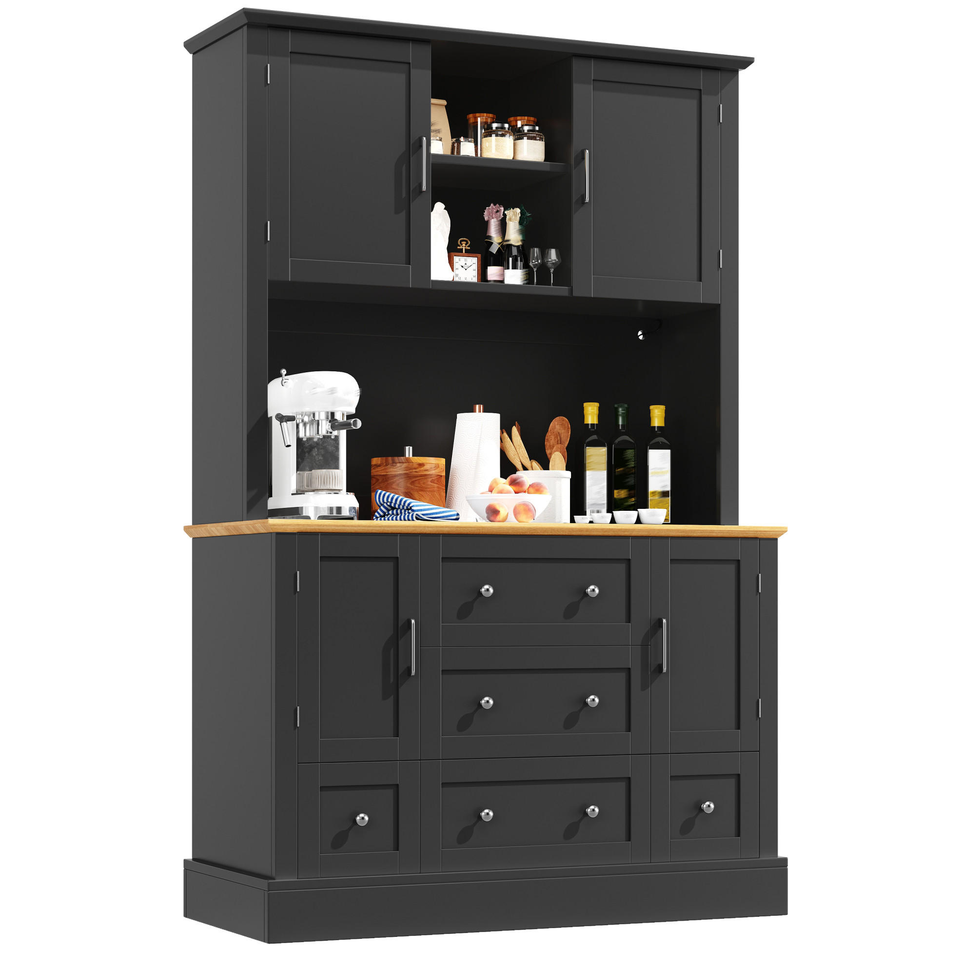 Okmyhome Anrichte Schwarz 40x180x115 cm