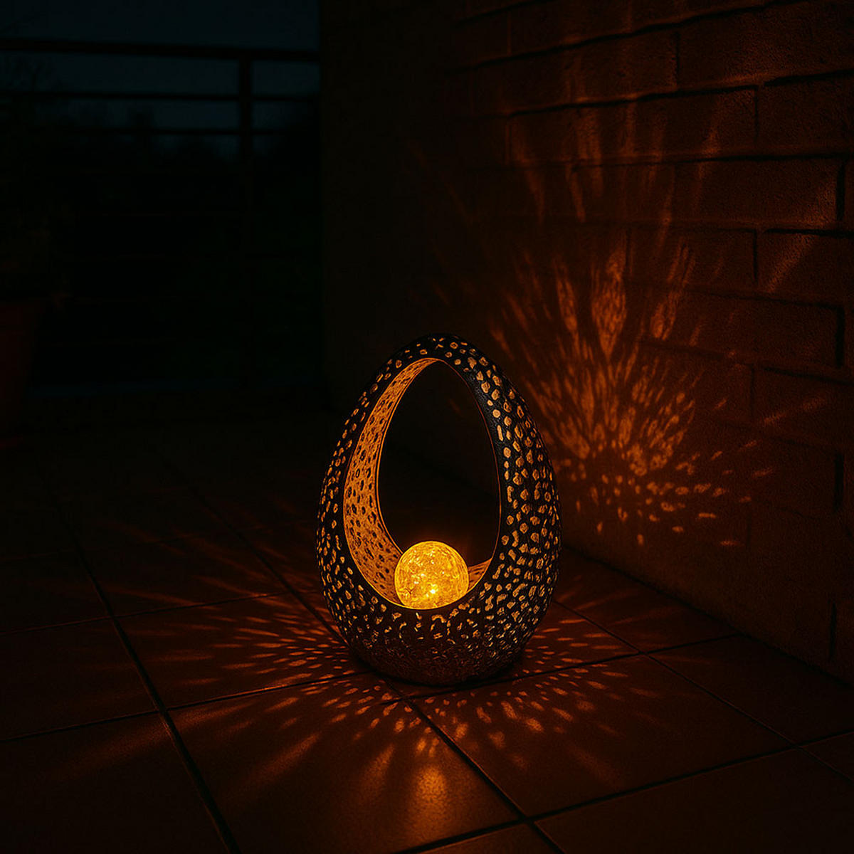 LED AUSSENLEUCHTE Bronze gemustert 2er Set - Bronzefarben, Glas (21.5/9.5/27.5cm) - Globo Lighting