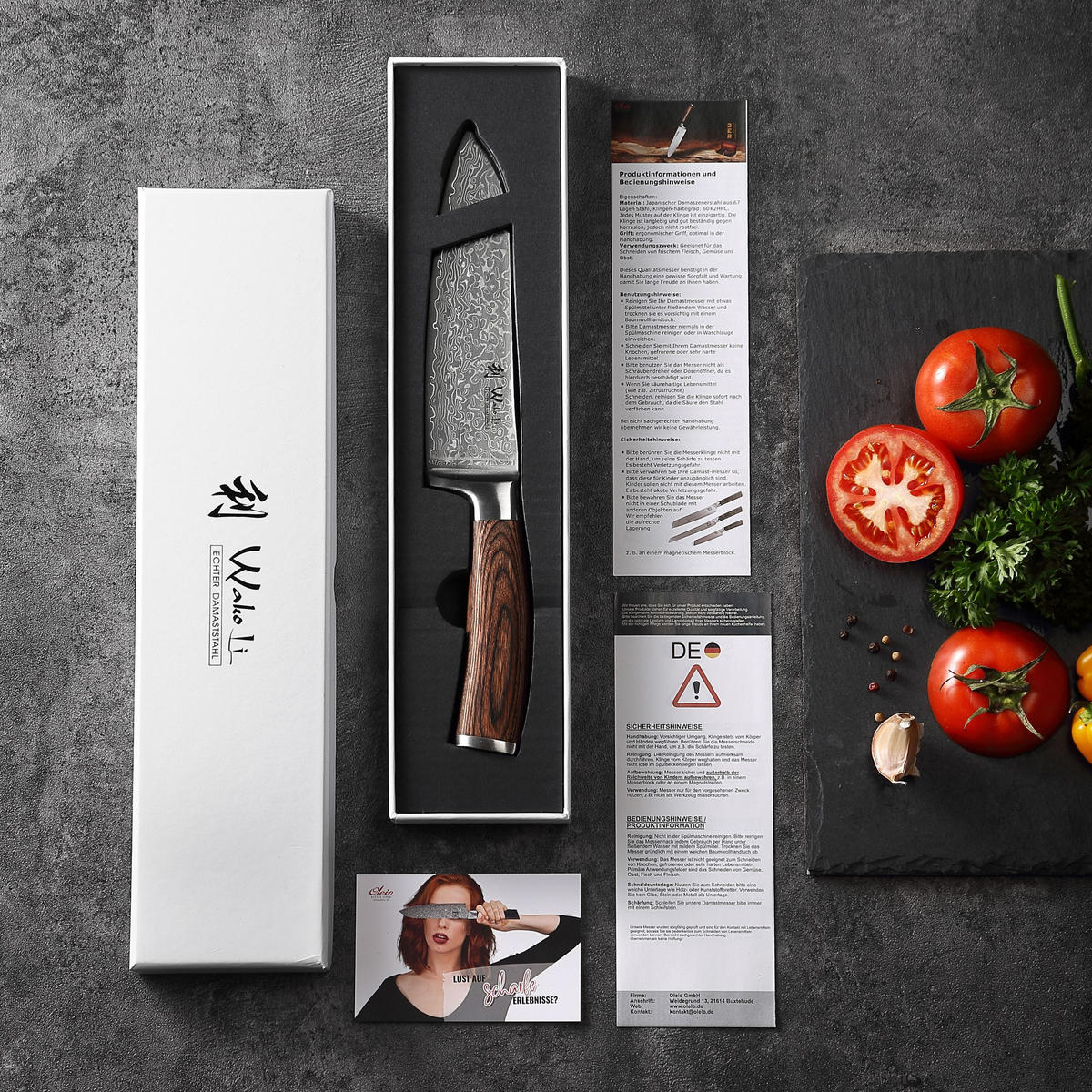 SANTOKUMESSER 17 cm - Braun, Holz/Metall (30cm) - Wakoli