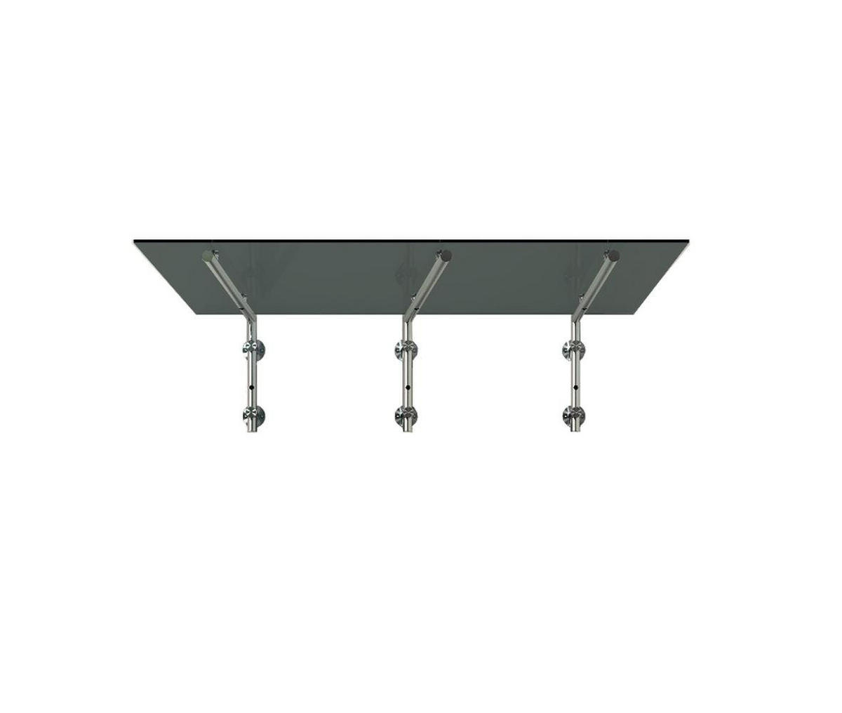 GLASVORDACH 230x90 cm Sicherheitsglas Edelstahl Grauglas L-Silber - Grau, Glas (230/1.31/90cm) -  Glaswerk Westfalen