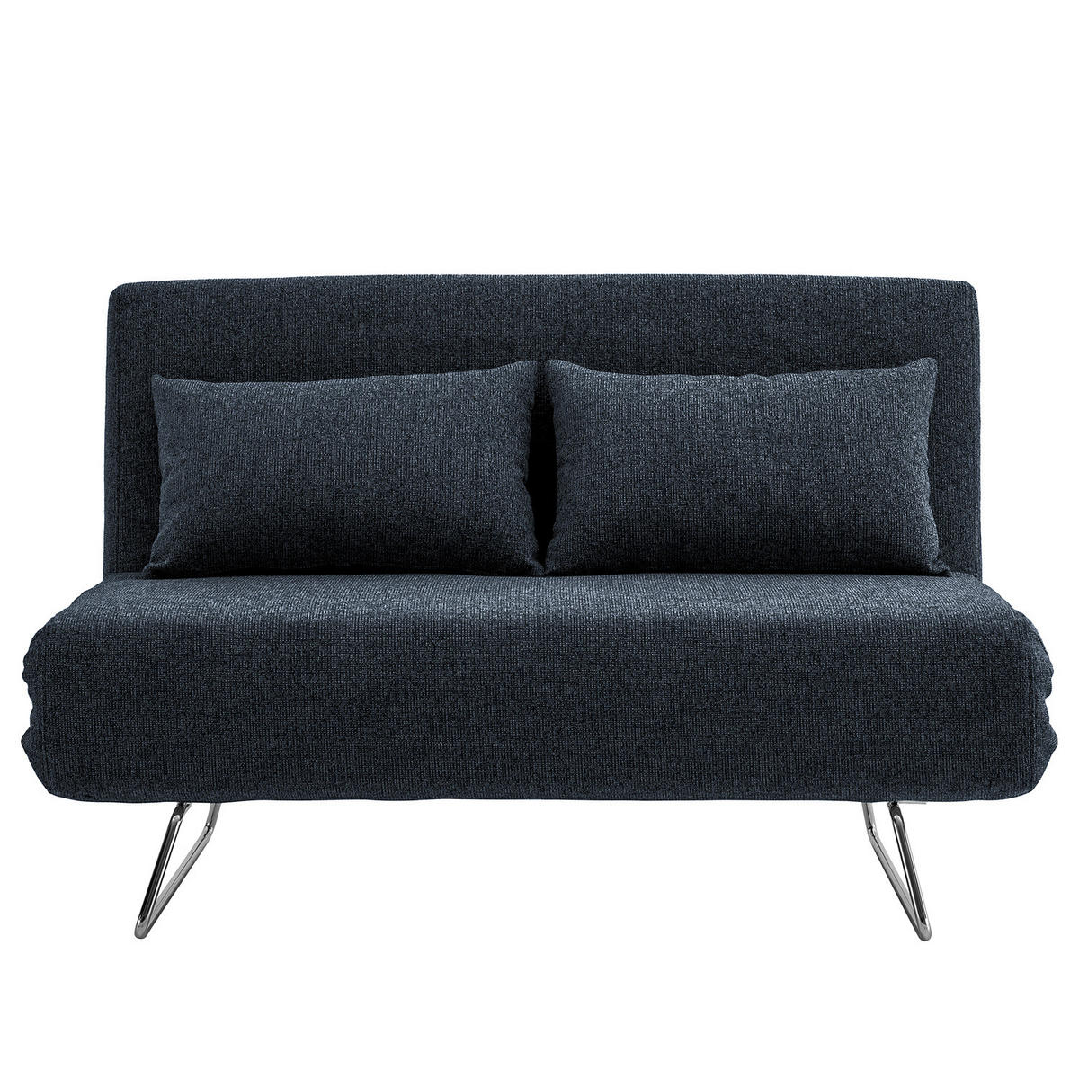 SCHLAFSOFA - Chromfarben/Blau, Textil/Metall (130/85/87cm) - home24
