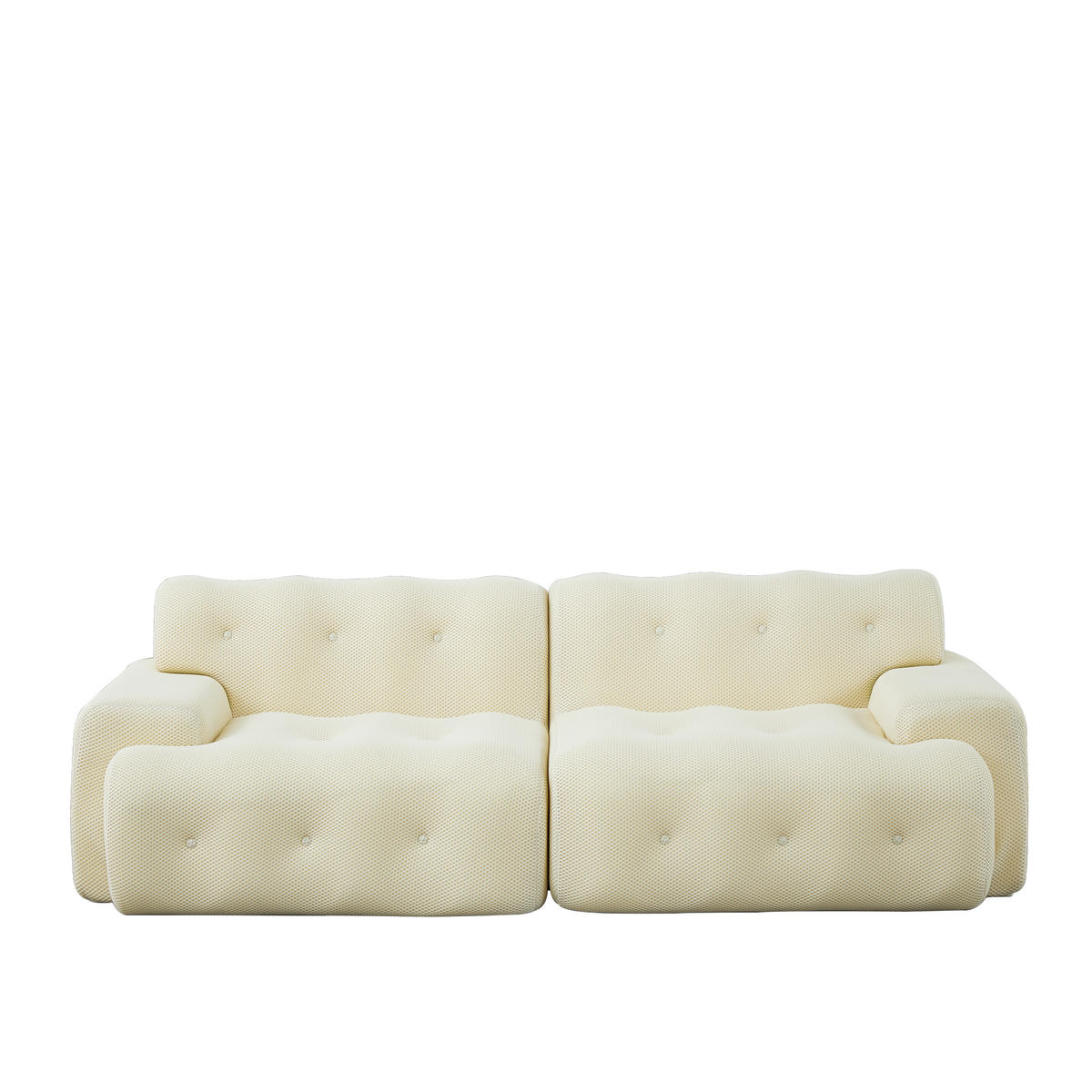 SOFA Zweisitzer modular 224 x 104 x 66 cm Stoff Beige - Beige, Holzwerkstoff (104.01/66/224cm) - Meubliv