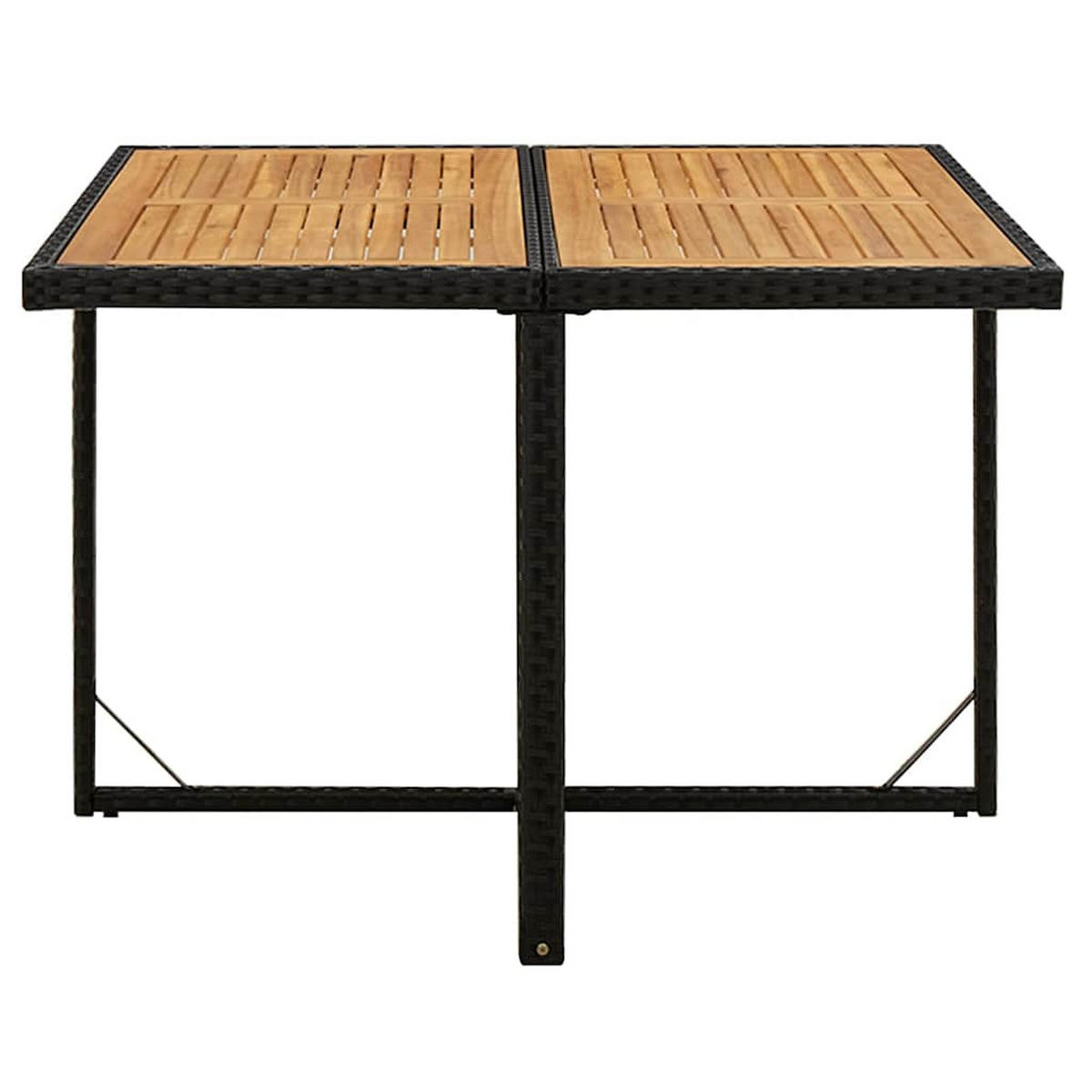GARTEN-ESSGRUPPE 5-teilig Mit Kissen Poly Rattan Schwarz - Creme/Schwarz, Kunststoff - vidaXL