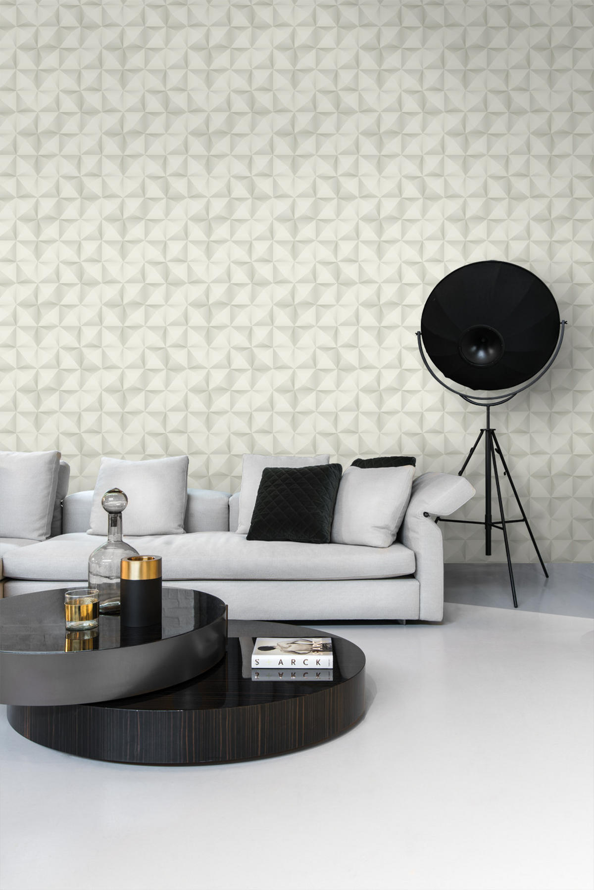 TAPETE 3D Muster 50 x 900 cm - Grau, Papier (50/900cm) - Origin Wallcoverings