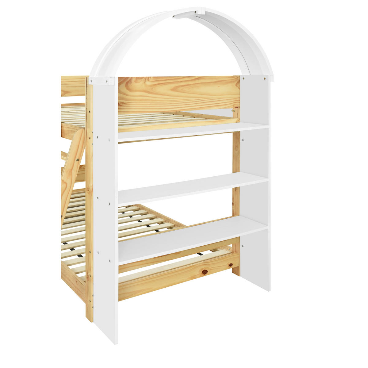 ETAGENBETT Kiefer MDF Sperrholz 90/200 cm Weiß, Natur - Ahornfarben/Weiß, Holz/Holzwerkstoff - Raumix