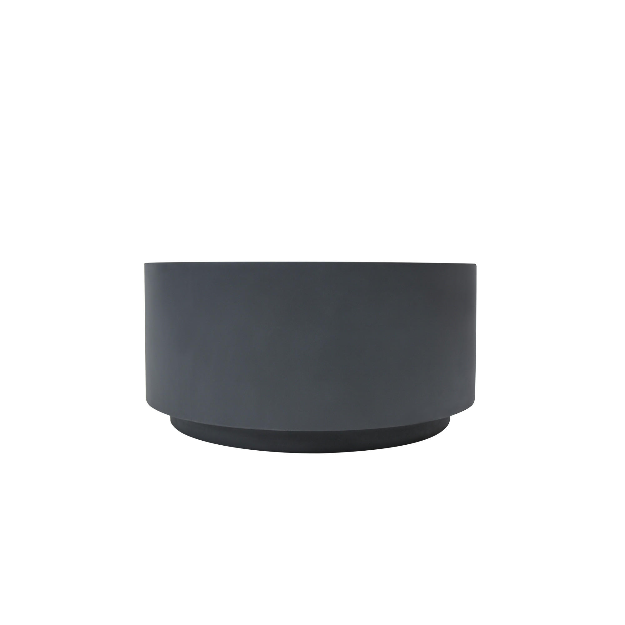 COUCHTISCH ROME Rund Mittel aus Beton 86 x 86 x 41 cm - Schwarz, Naturmaterialien (86/86/41cm) - Elementi