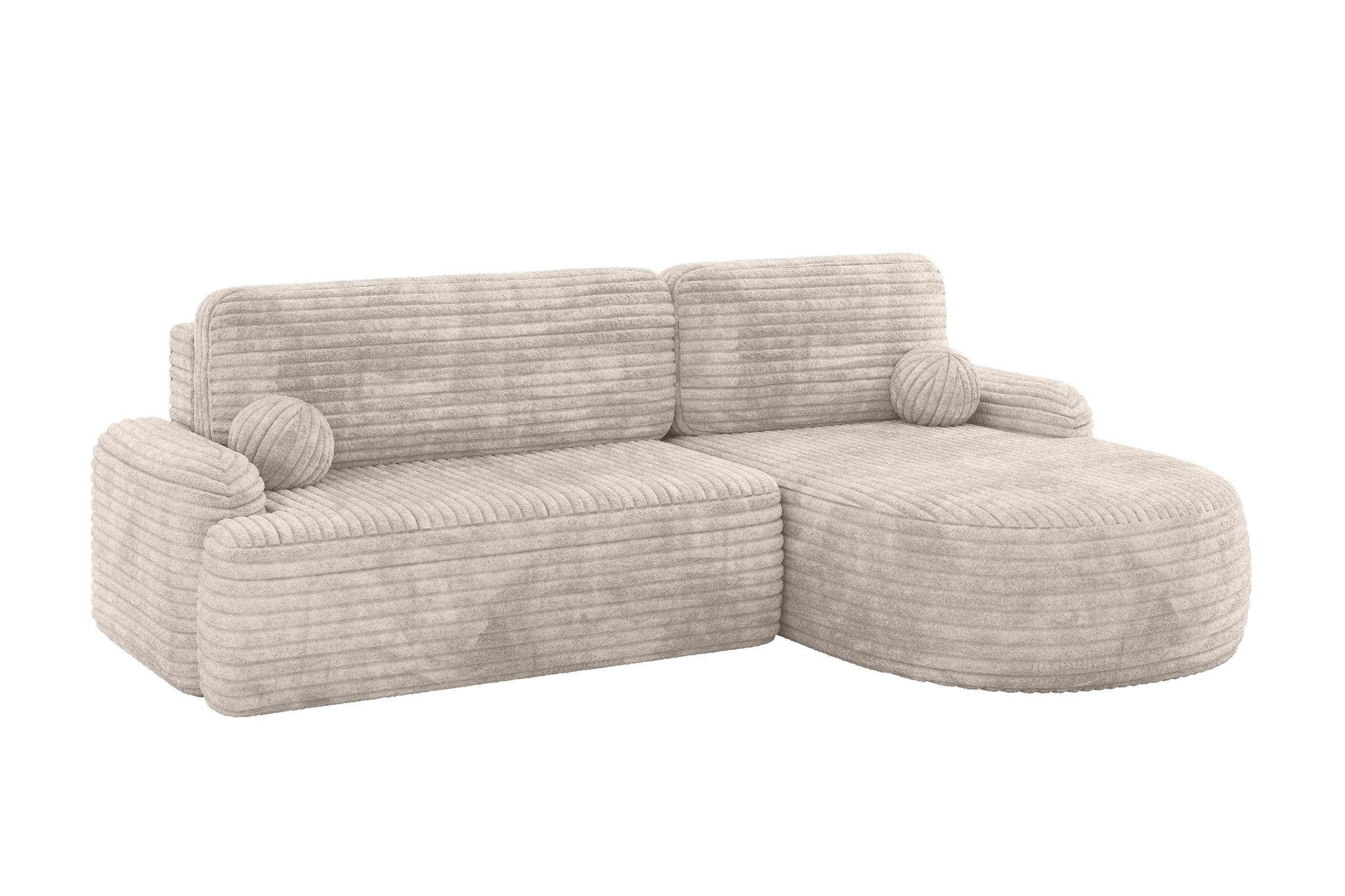 WOHNLANDSCHAFT mit Schlaffunktion und Bettkasten LIRA-L - 264x172x89 Creme - Creme, Holzwerkstoff/Textil (172/264cm) - ALTDECOR