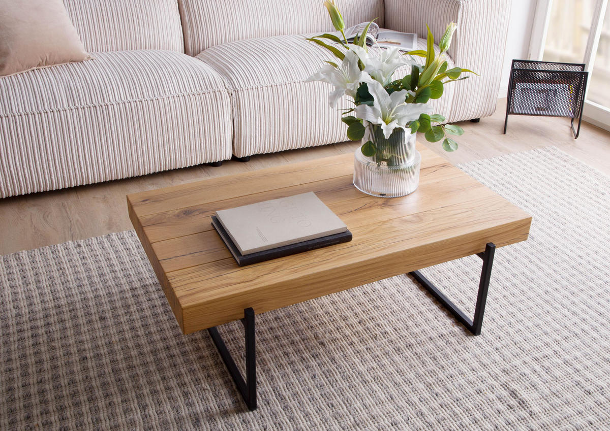 COUCHTISCH Eiche 120x60x35 natur geölt LOUNGE COLLECTION #02 - Braun, Holzwerkstoff (120/60/35cm) - Massivmoebel24
