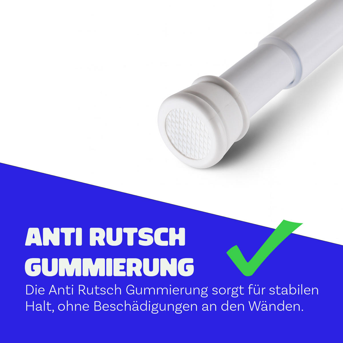 VERSTELLBARE Vorhangstange - Spannstange zum Klemmen Weiß Ø22/25 mm 60-90 cm - Weiß, Metall (60cm) - Bestlivings