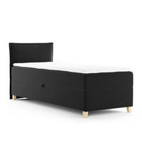 BOXBETT Fren Mini - 90x200 - schwarz (Kronos 07, Velvet) - Beige/Schwarz, Holz/Holzwerkstoff (90/200cm) - Sofnet