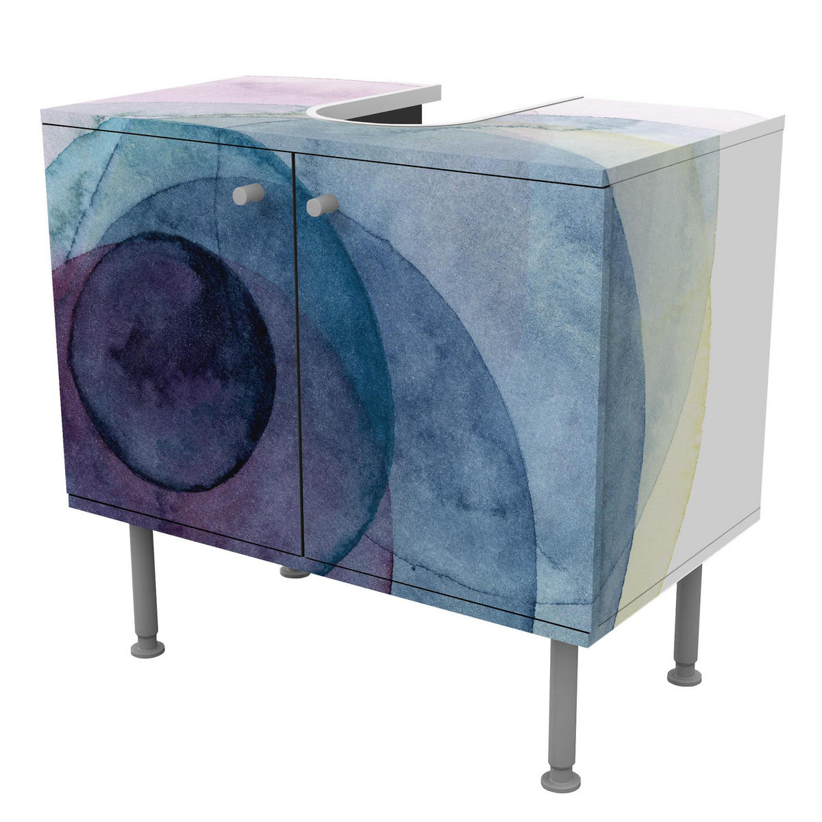 WASCHBECKENUNTERSCHRANK Urknall - lila 60/55/35 cm - Violett, Holzwerkstoff (60/55/35cm) - Bilderwelten