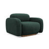 SESSEL Bouclé Stoff Grün - Dunkelgrün/Braun, Holz/Textil (110/73/95cm) - Makamii